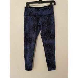 Tuff Athletics Blue Pattern Leggings Size S High Waist Zip Pocket Activewear Gym